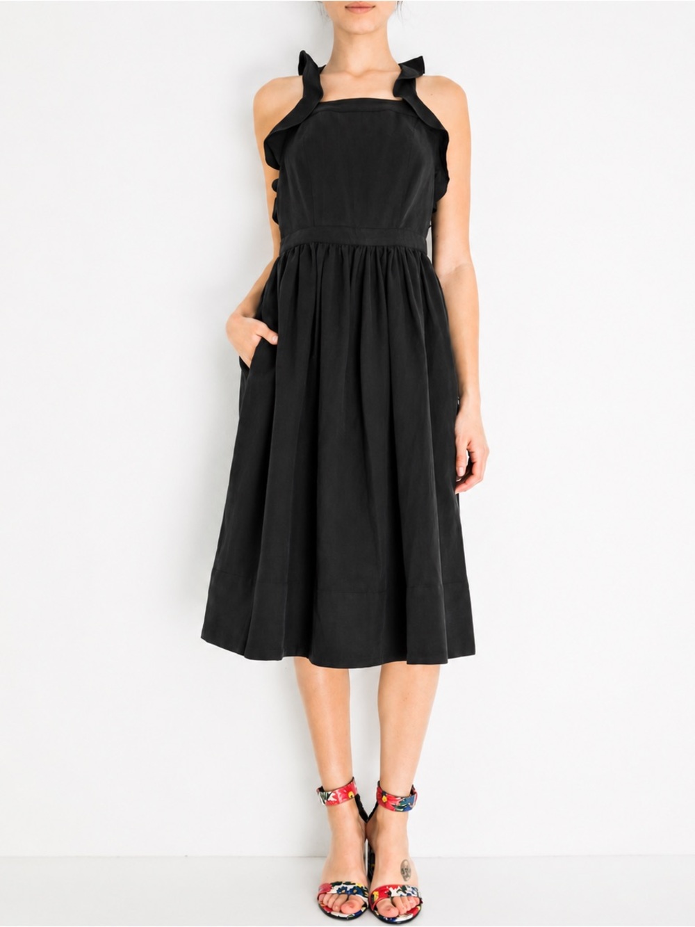 Ulla Johnson Linen Willa Pinafore Dress Black Size 10 - Picture 3 of 8